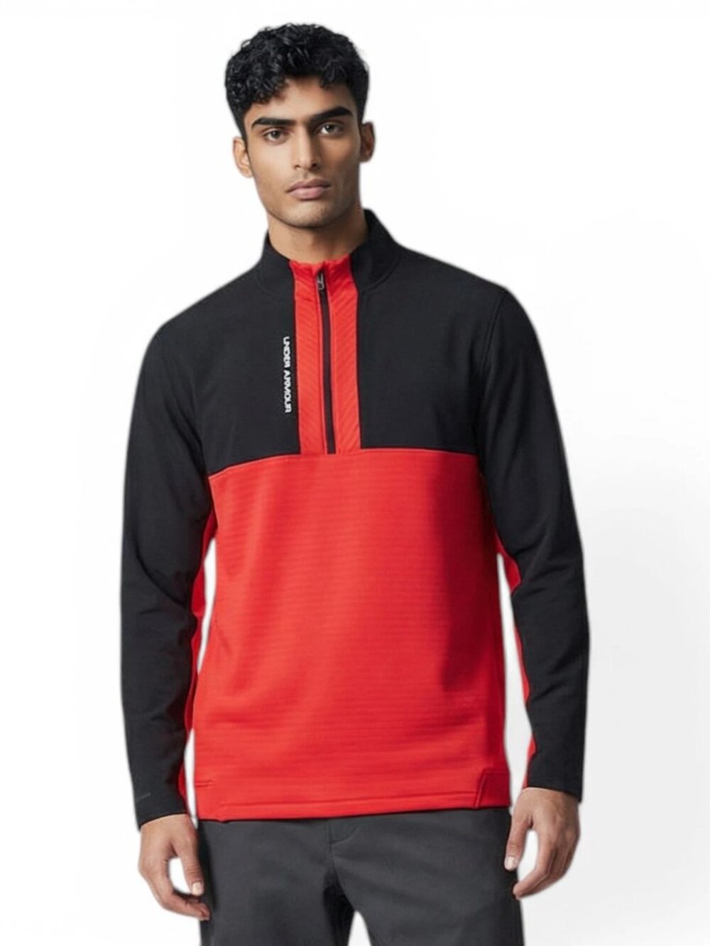 Under Armour Storm 1/2 Zip Pullover Men's Size L Black/Red Repel Jacket NWT